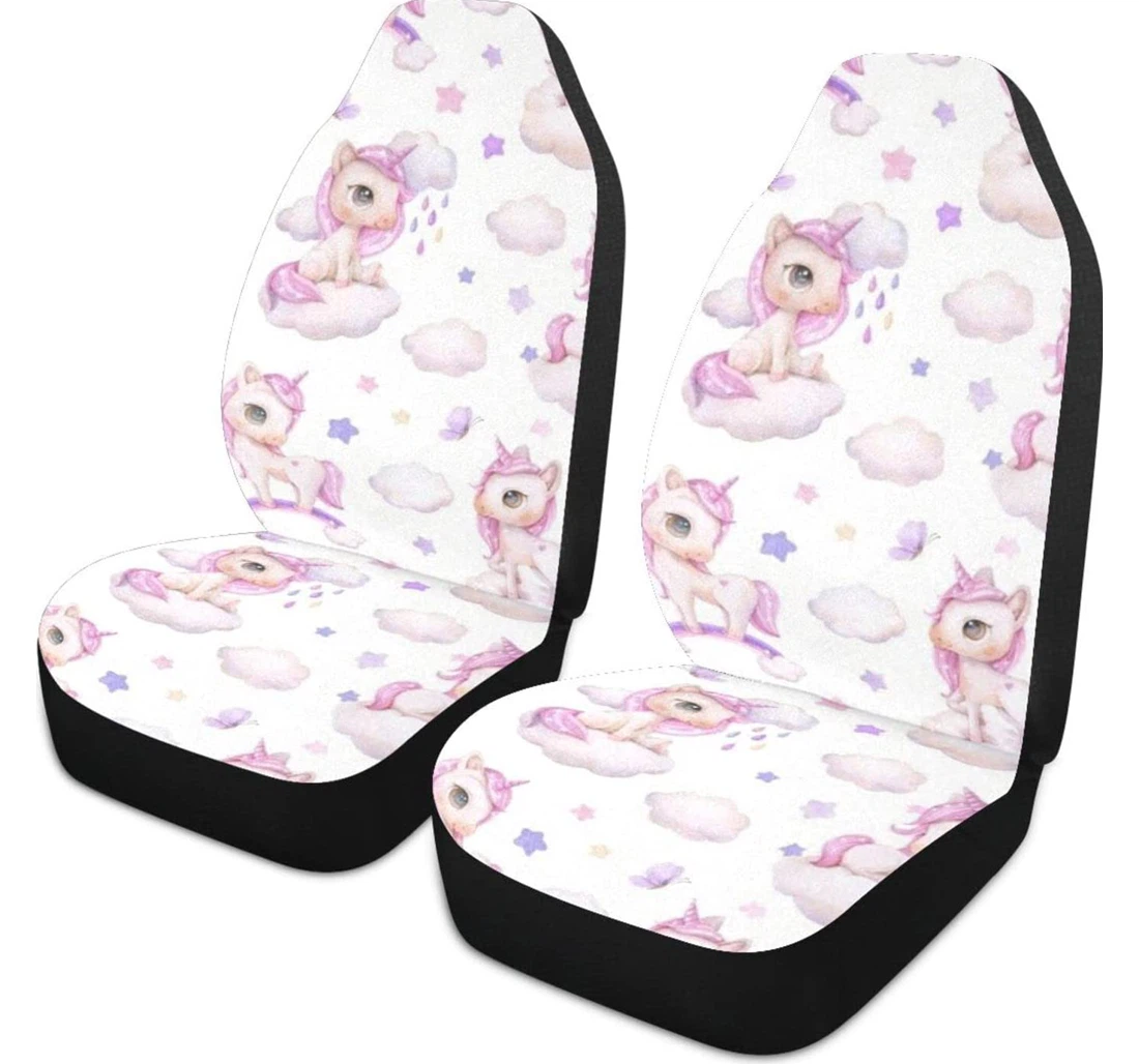 Rainbow Love Pony Universal Front Car Seat Cover