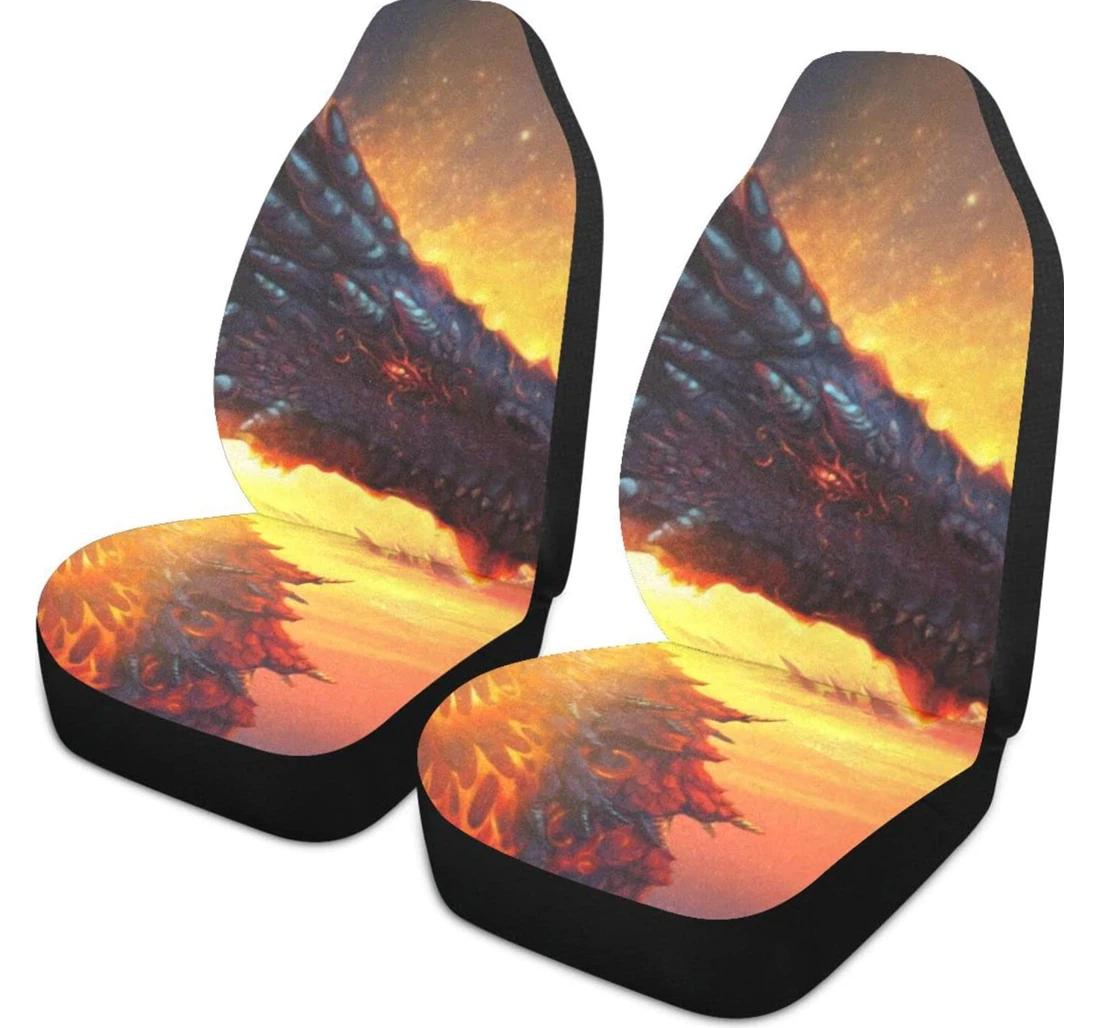Red Dragon Fantasy Universal Front Car Seat Cover