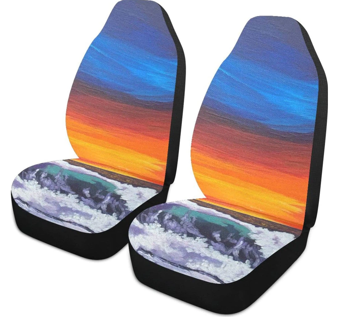 Sunrise Watercolor Universal Front Car Seat Cover
