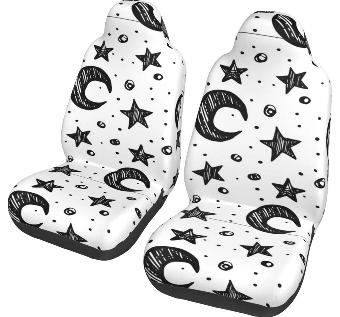 Galaxy Moon And Stars Universal Front Car Seat Cover