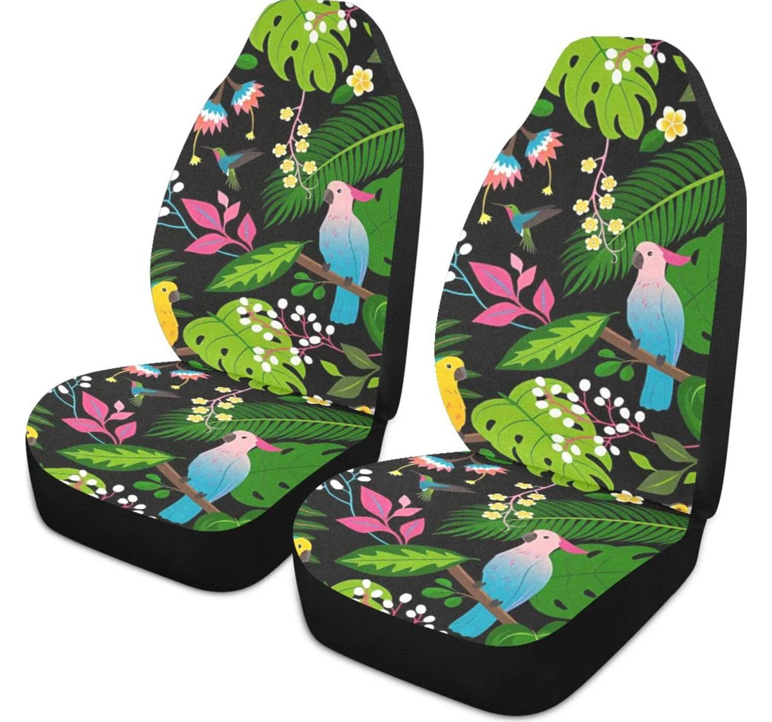 Tropical Plant Bird Universal Front Car Seat Cover