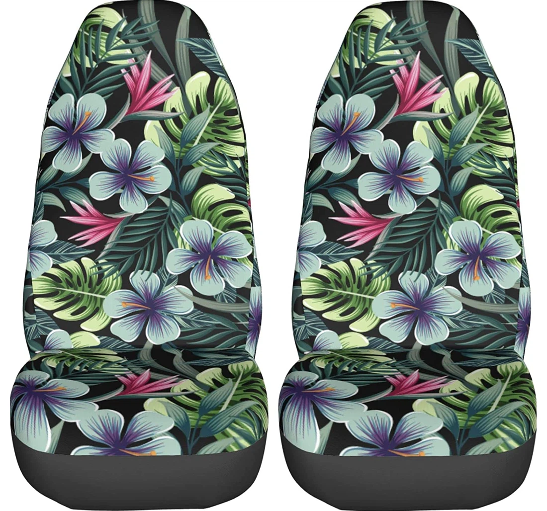 Foruidea Tropical Plants Flowers Trucks Universal Front Car Seat Cover