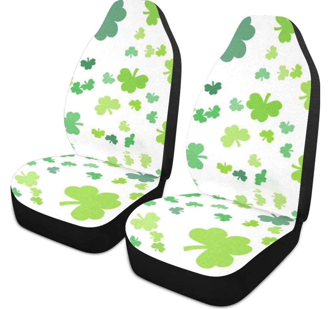 Spring Green Clover Shamrock Universal Front Car Seat Cover