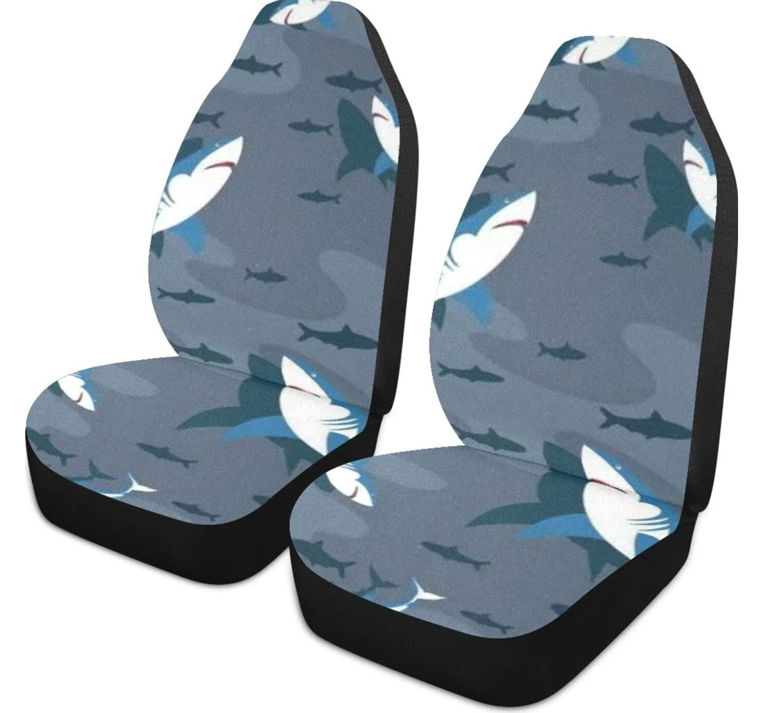 Shark Cartoon Universal Front Car Seat Cover