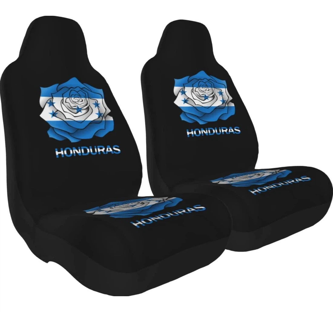 Honduras Flag Roses Universal Front Car Seat Cover