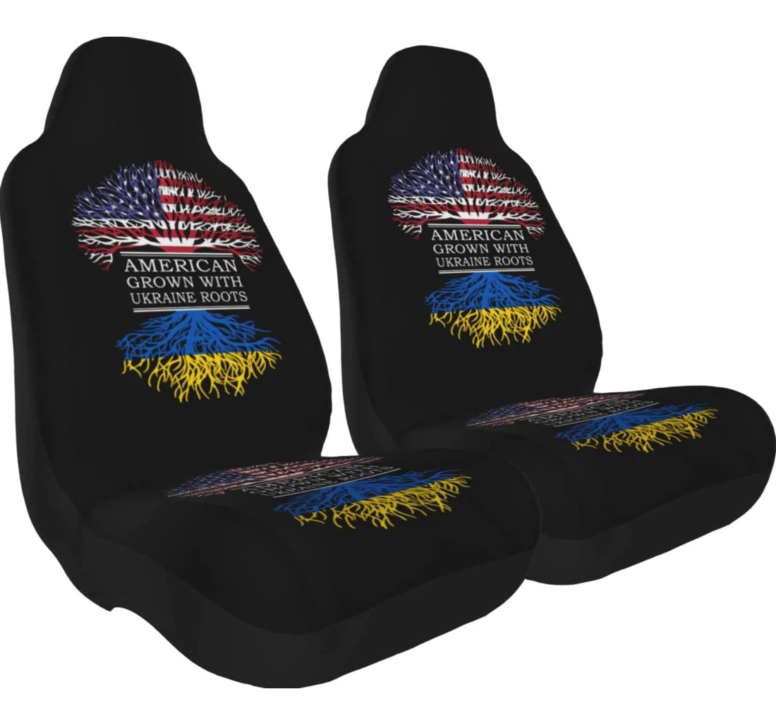American Grown With Ukraine Roots Thicken Universal Front Car Seat Cover