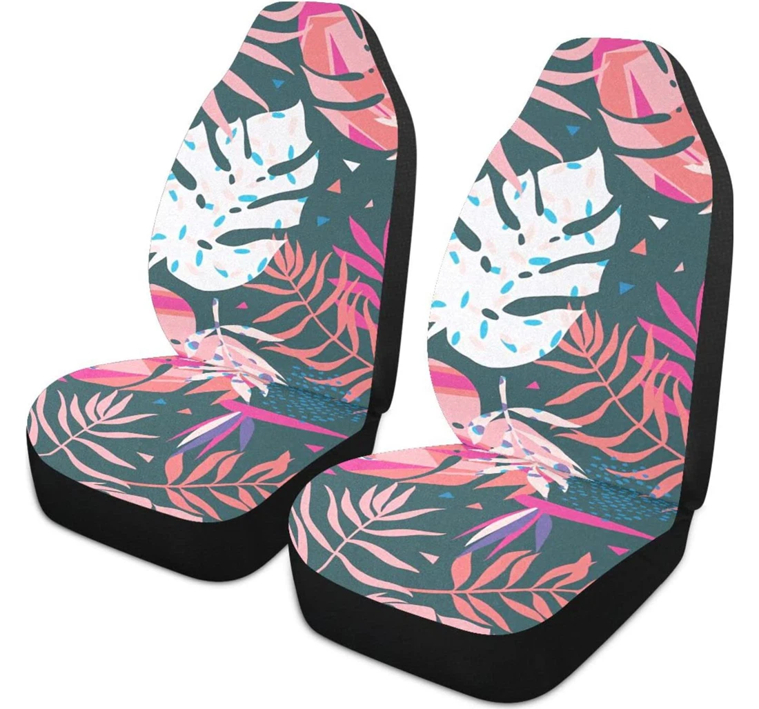 Bright Patterns Tropical Leaves 1 Universal Front Car Seat Cover