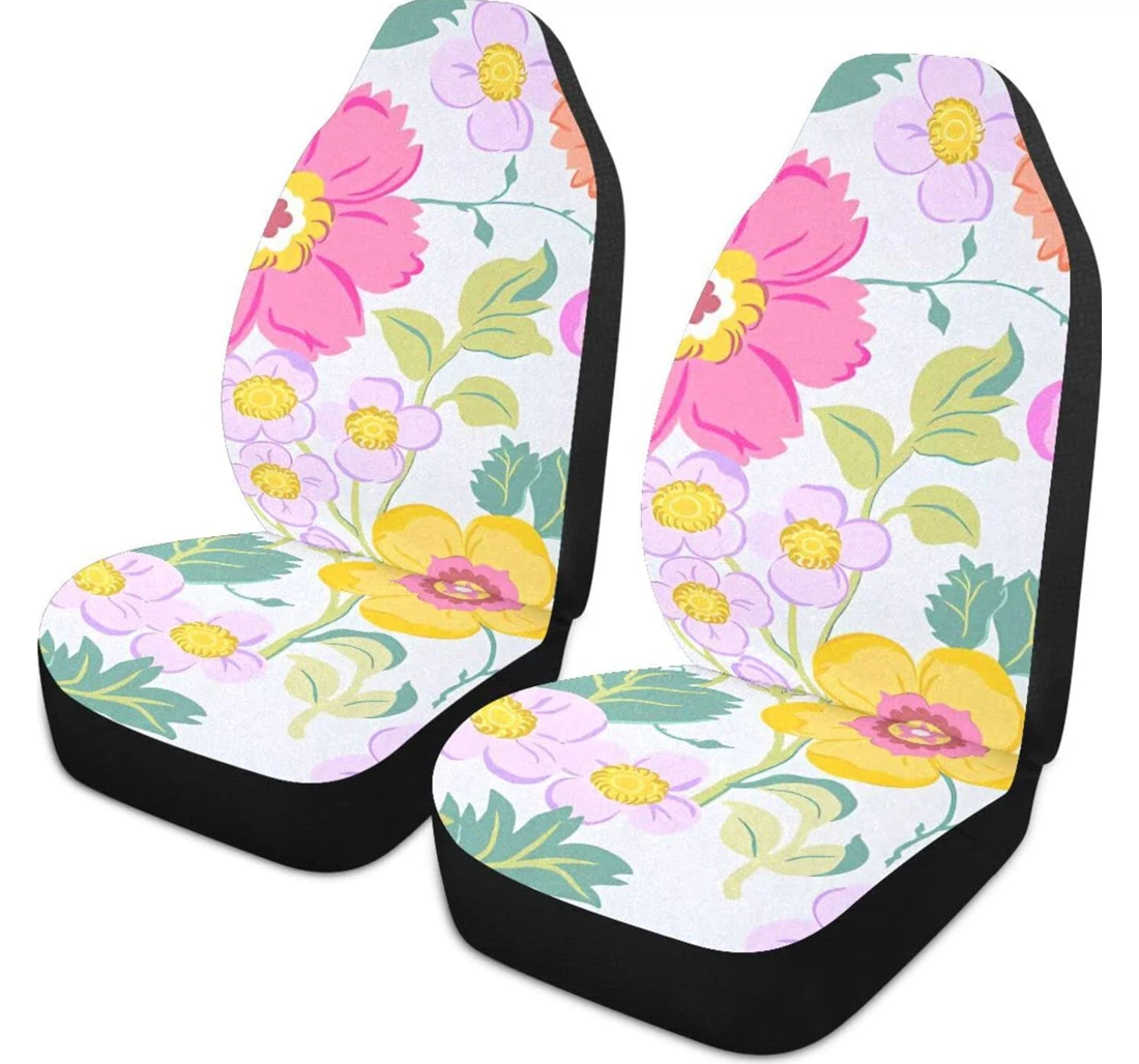 Romantic Floral Universal Front Car Seat Cover