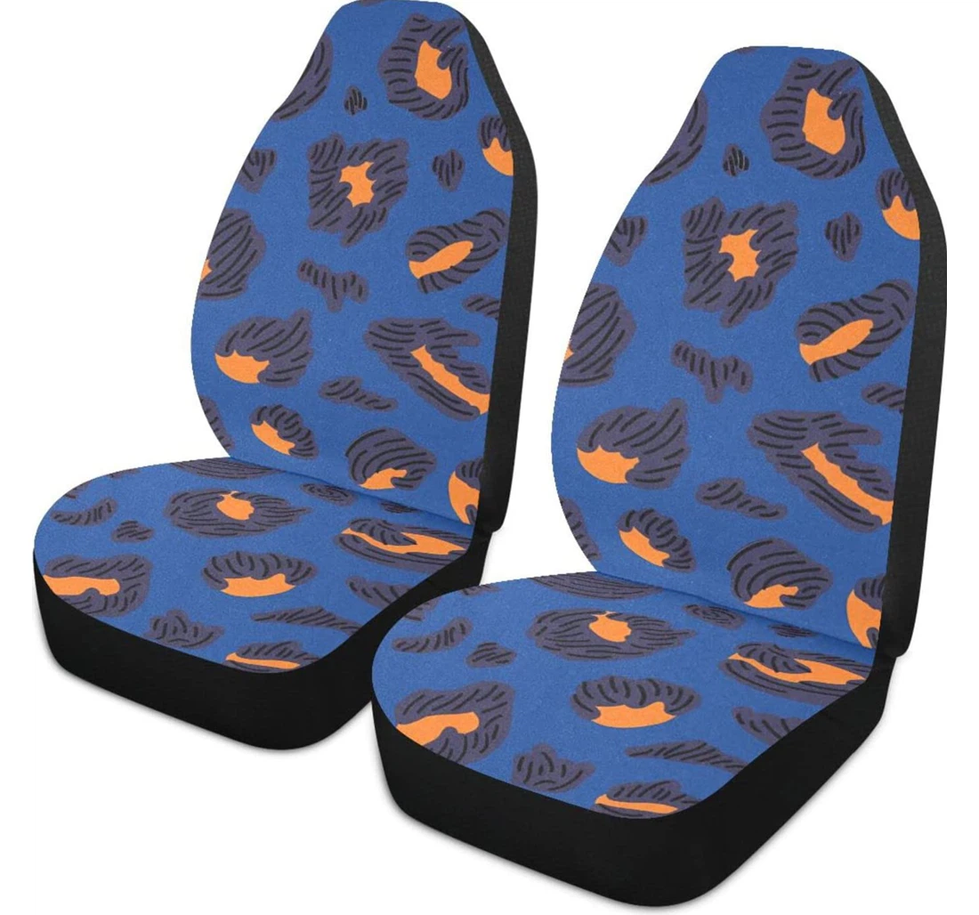 Fashion Wild Blue Leopard Universal Front Car Seat Cover