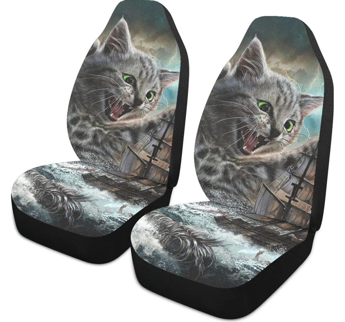 Monster Titan Cat Kraken Universal Front Car Seat Cover