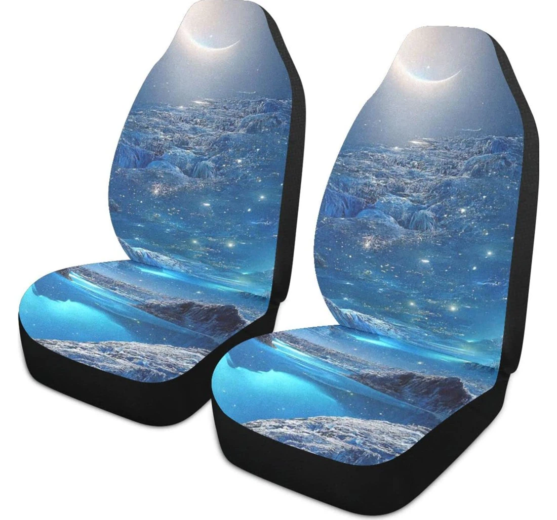 Blue Reflection Under The Moon Universal Front Car Seat Cover
