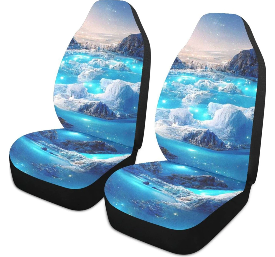 Beautiful Glacial Scenery Universal Front Car Seat Cover