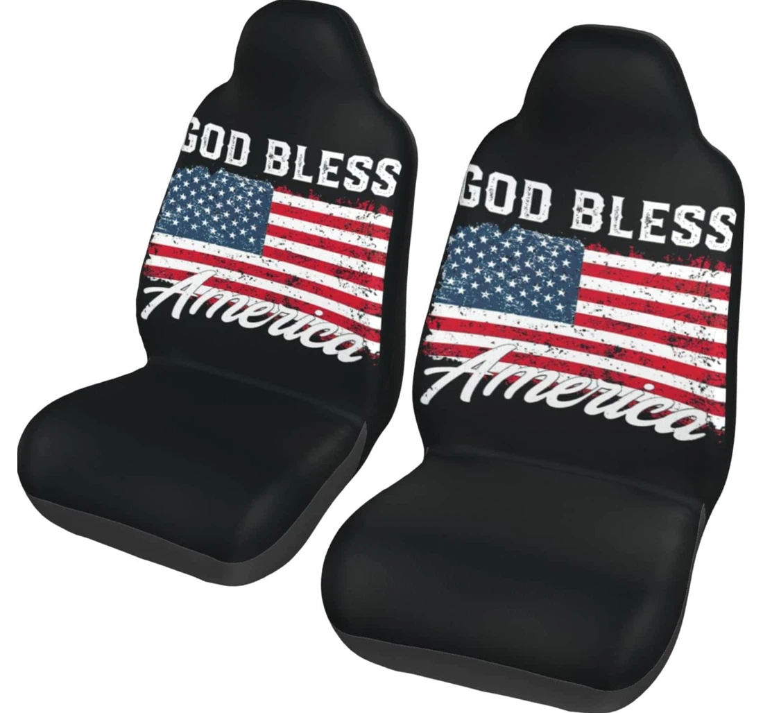 God Bless America Universal Front Car Seat Cover