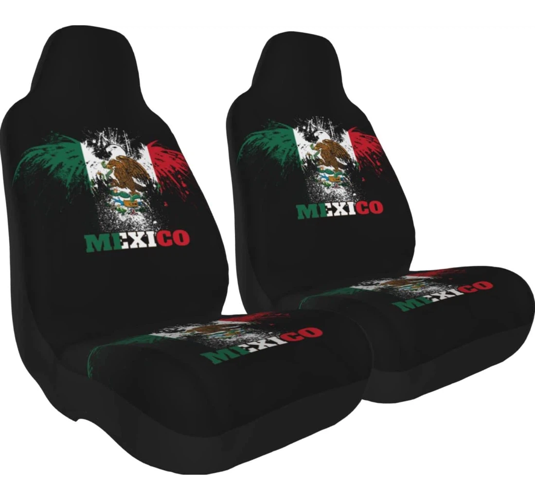 Mexico Flag American Eagle Thicken Universal Front Car Seat Cover