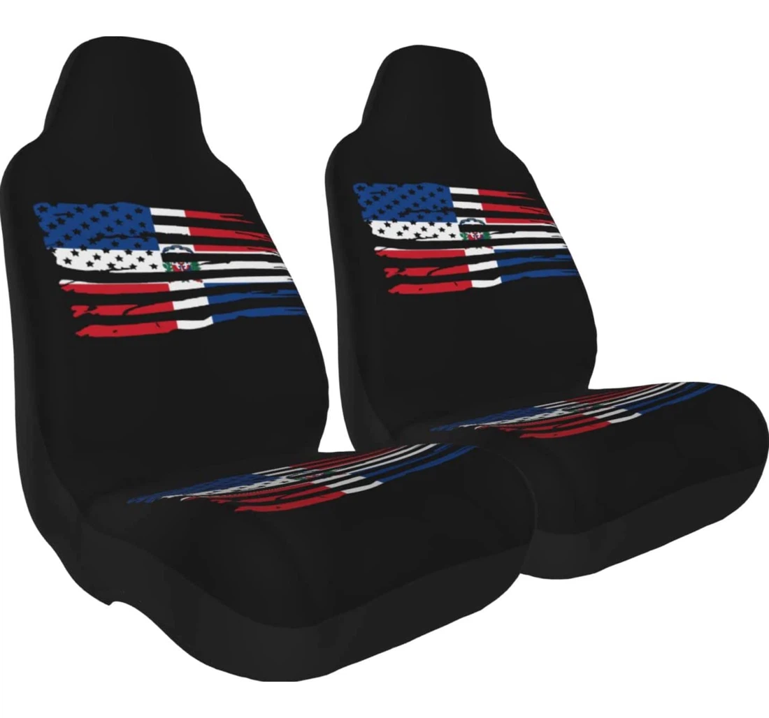 Dominican Republic Flag Thicken Universal Front Car Seat Cover