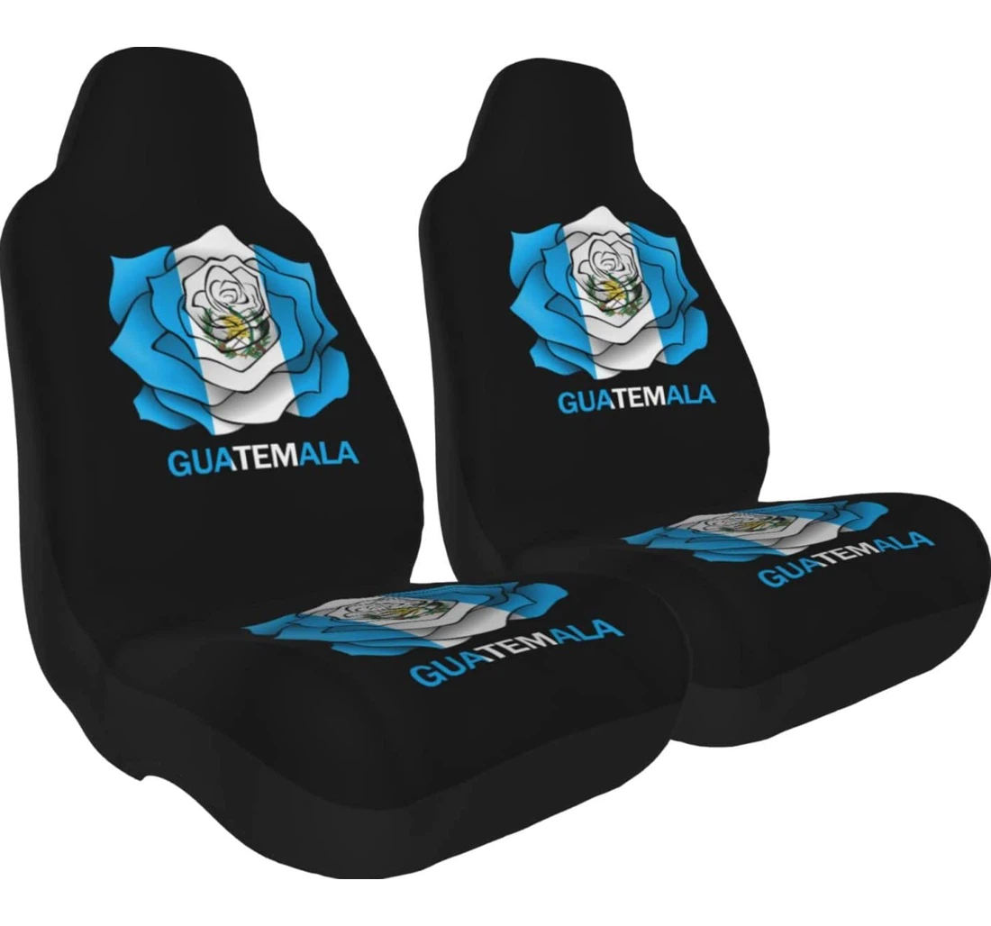 Guatemala Flag Roses Thicken Universal Front Car Seat Cover