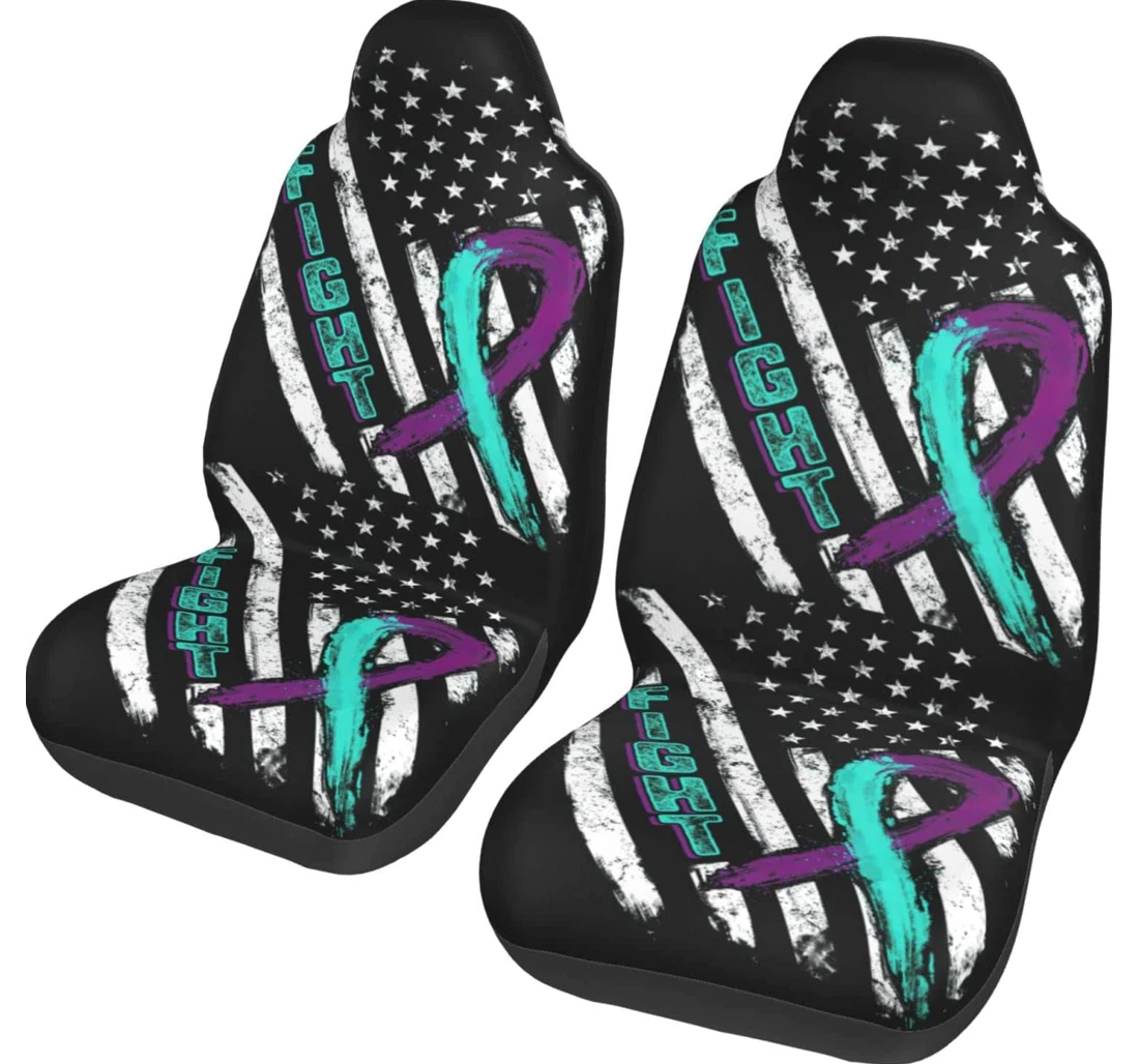 Suicide Prevention Awareness Fight Flag Universal Front Car Seat Cover