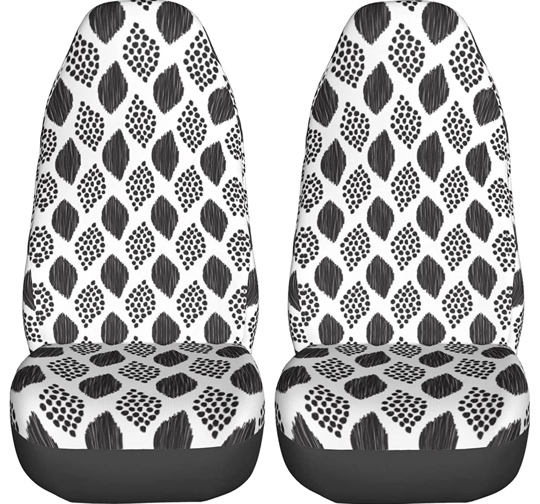 Foruidea Black White Leaves Trucks Universal Front Car Seat Cover