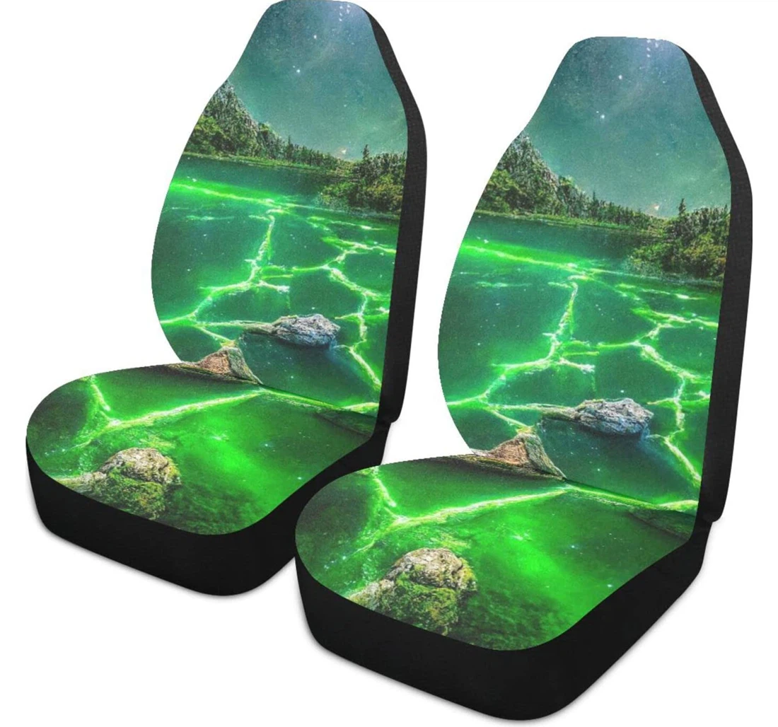 Green Glaciers Universal Front Car Seat Cover