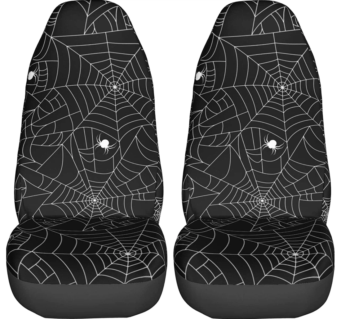 Foruidea Black Spider Web Trucks Universal Front Car Seat Cover
