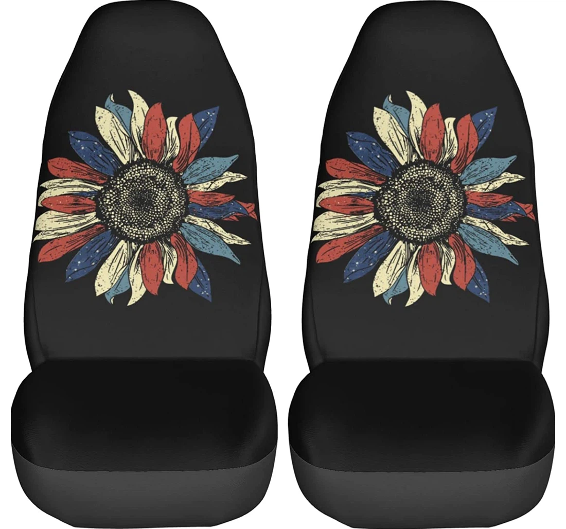 Foruidea Funny Sunflower 1 Trucks Universal Front Car Seat Cover