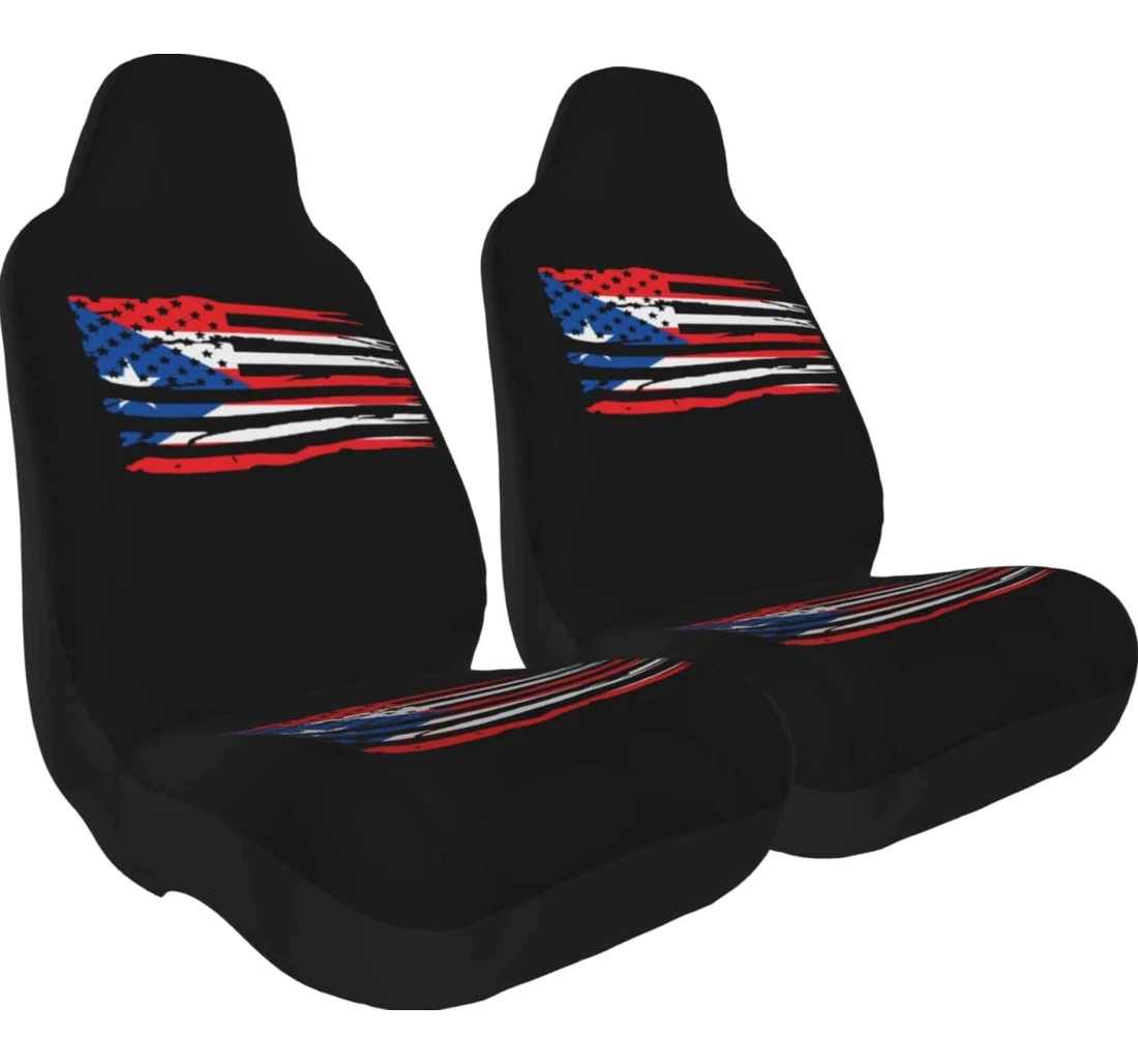 Puerto Rico Flag Thicken Universal Front Car Seat Cover