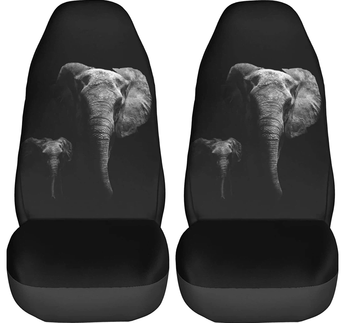 Foruidea Two Elephants Trucks Universal Front Car Seat Cover
