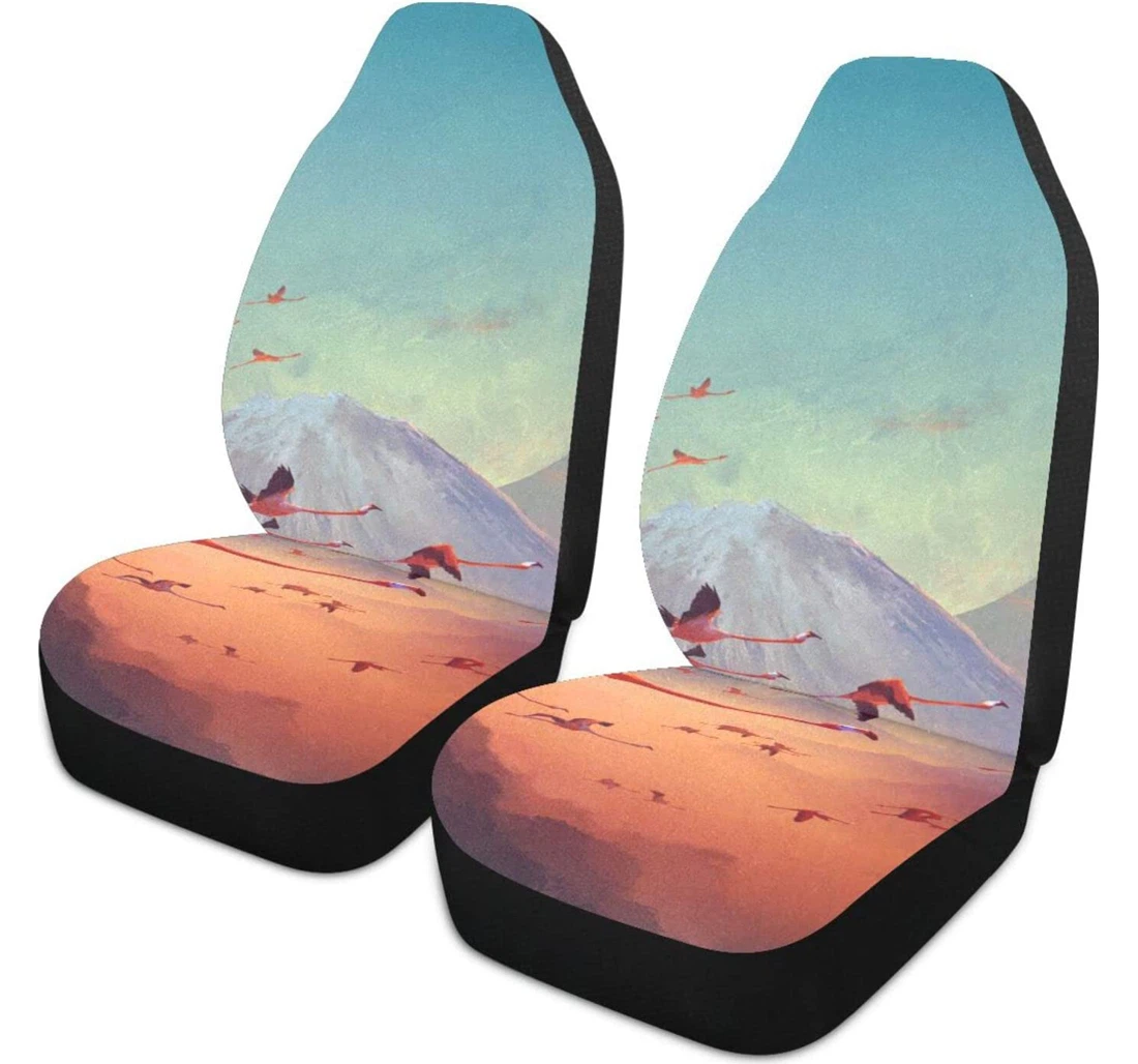 Art Flamingo Universal Front Car Seat Cover