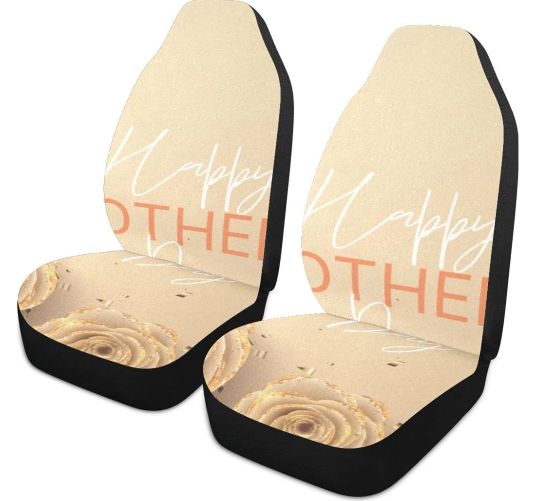 Happy Mothers' Golden Flowers Universal Front Car Seat Cover
