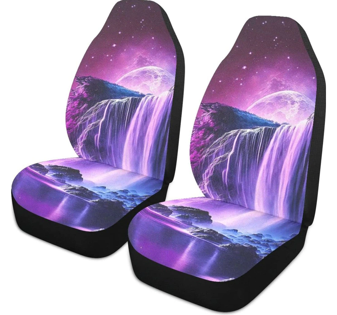 Purple Waterfall Universal Front Car Seat Cover
