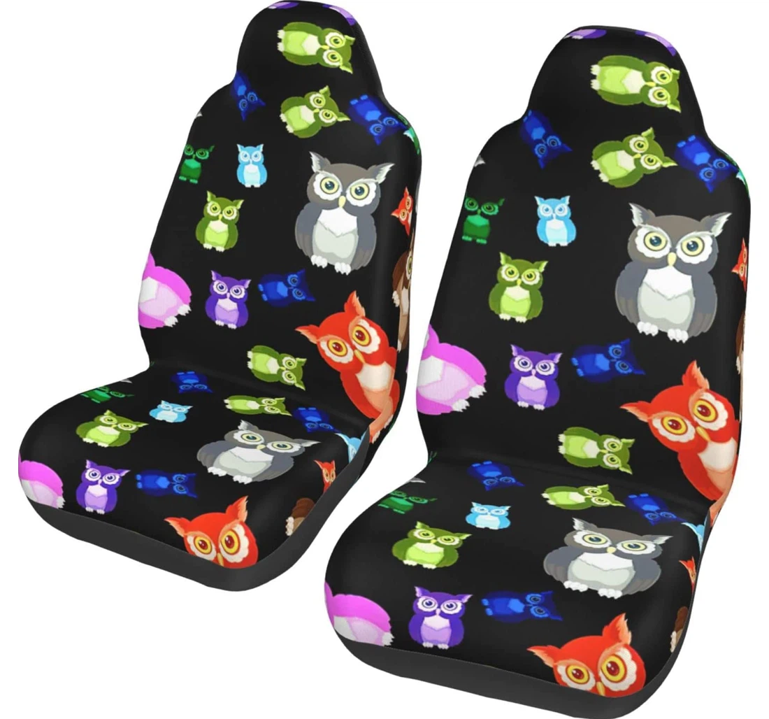 Owl Pattern Universal Front Car Seat Cover