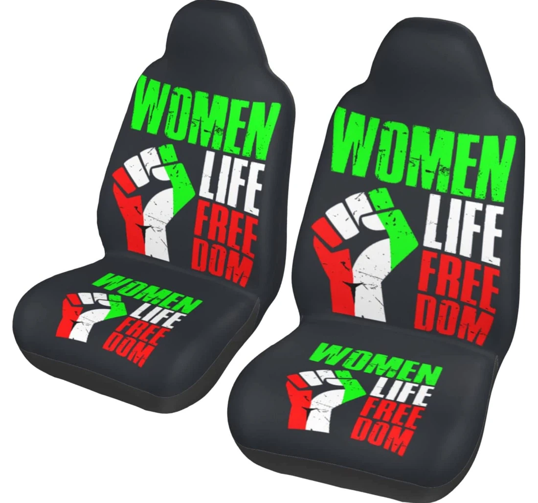 Women Life Freedom Free Iran Universal Front Car Seat Cover