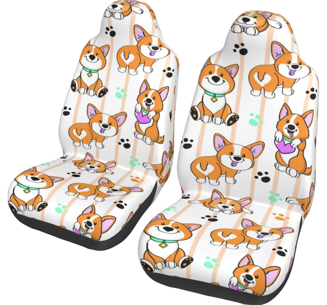 Corgi Dog Universal Front Car Seat Cover
