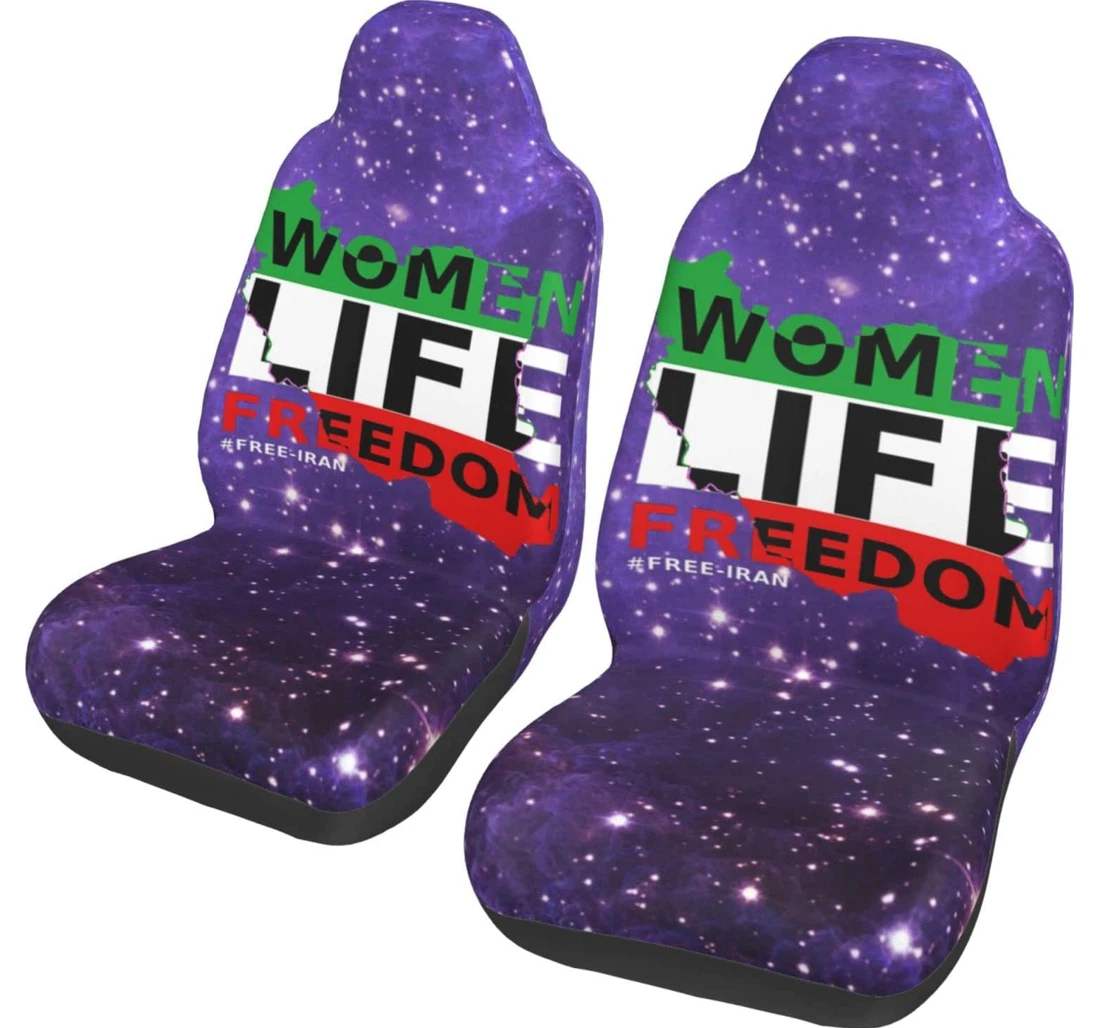 Women Life Freedom Free Iran Universal Front Car Seat Cover