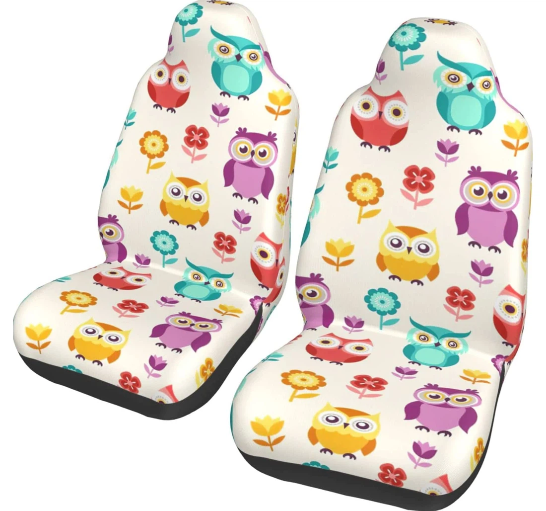 Owl Pattern Universal Front Car Seat Cover