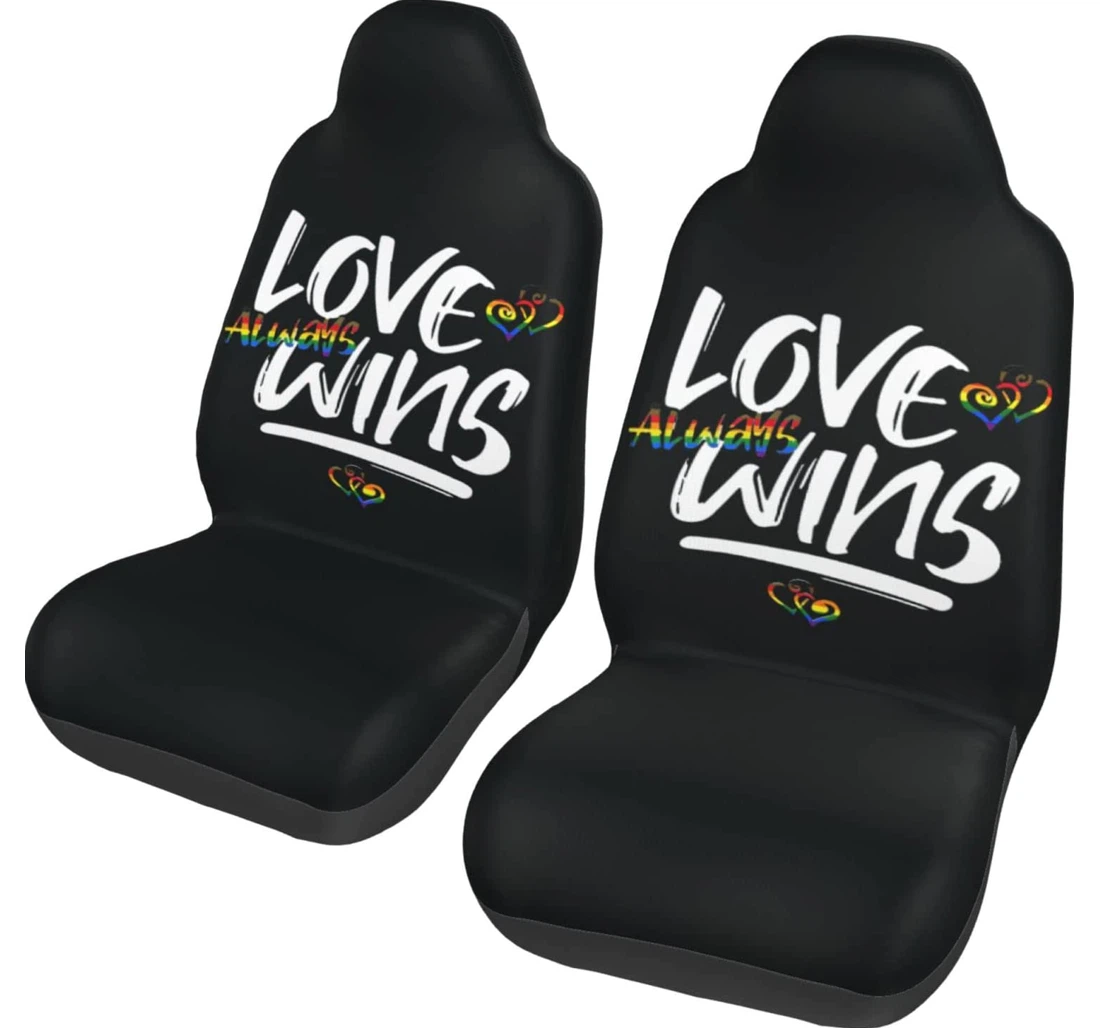 Love Always Wins Gay Pride Lgbtq Universal Front Car Seat Cover