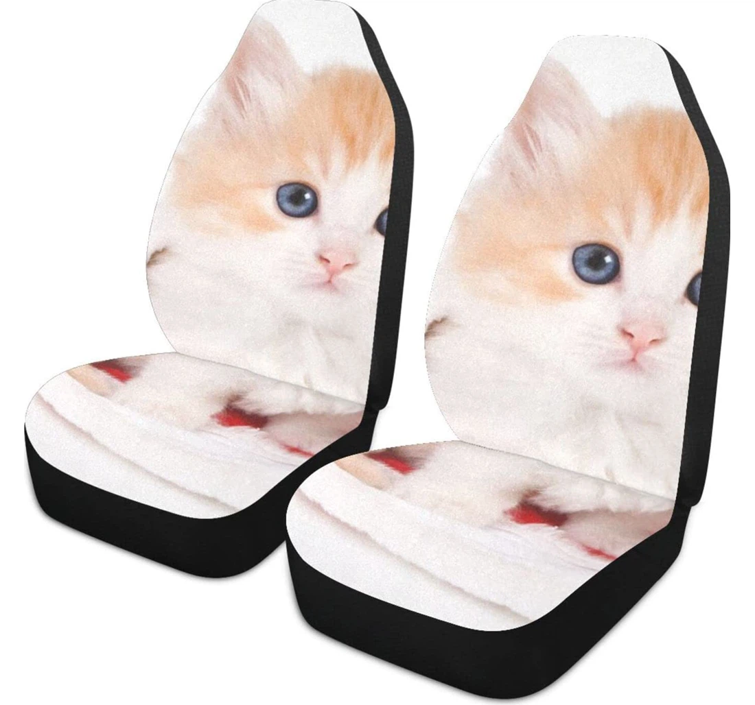 Christmas Hat Kitten Universal Front Car Seat Cover