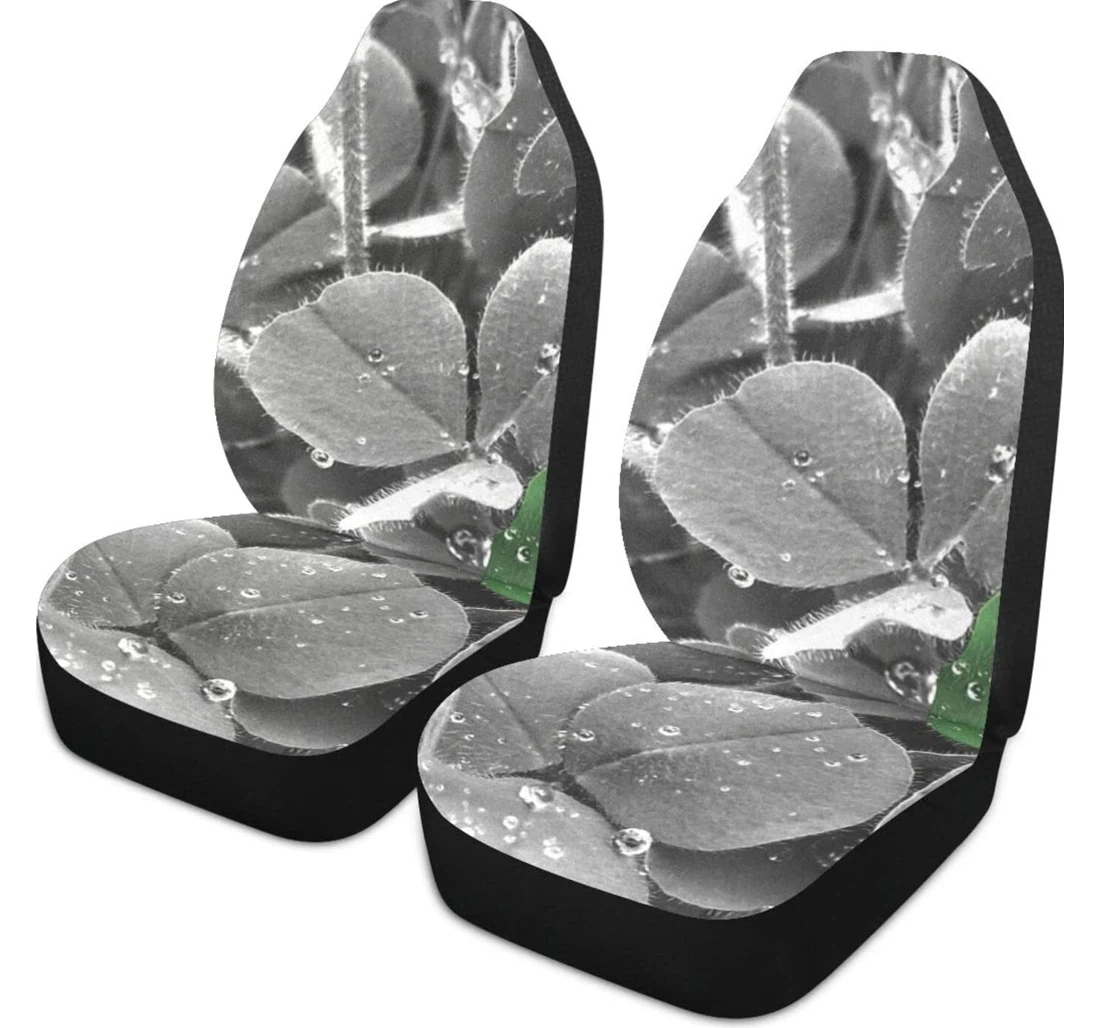 Spring Green Clover Shamrock Universal Front Car Seat Cover