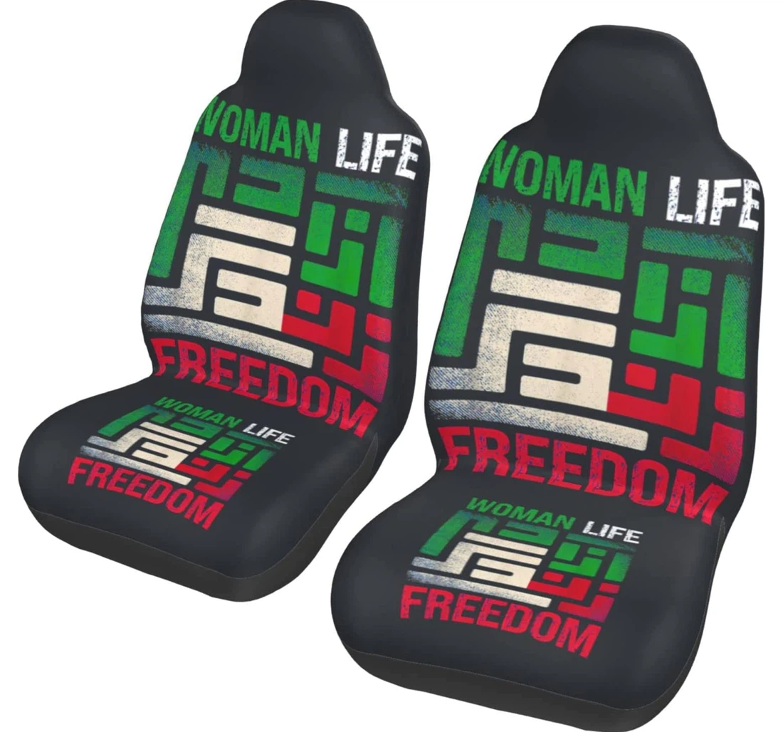 Women Life Freedom Flag Zan Zendegi Azadi Mahsa Amini Iran Universal Front Car Seat Cover
