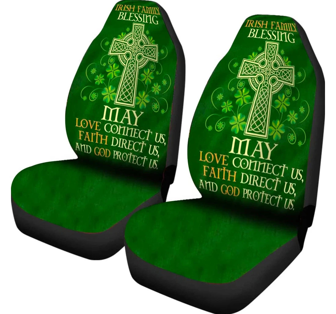 Irish Family Blessing May Love Connect Us Universal Front Car Seat Cover