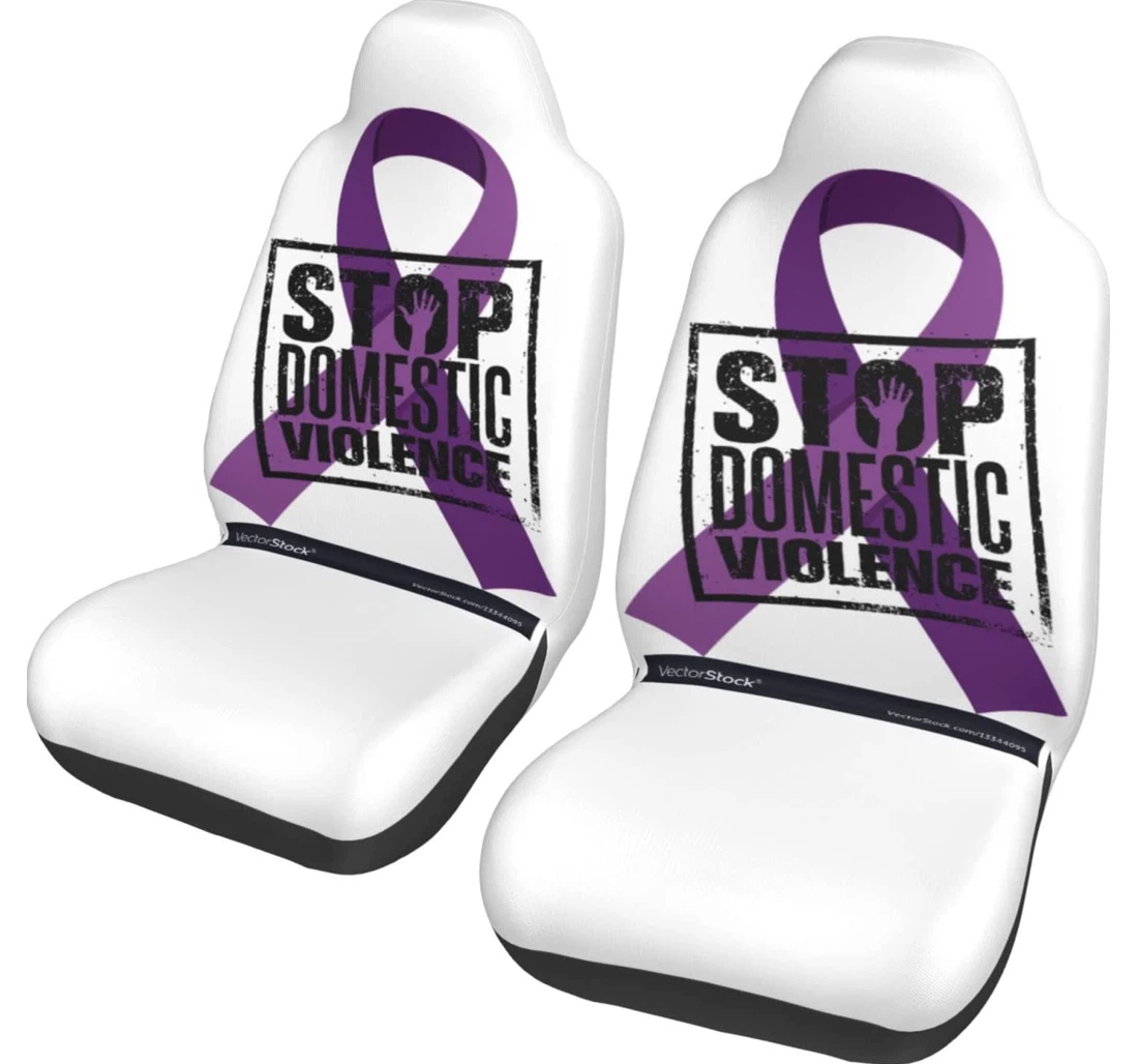 End Stop Domestic Violence Universal Front Car Seat Cover