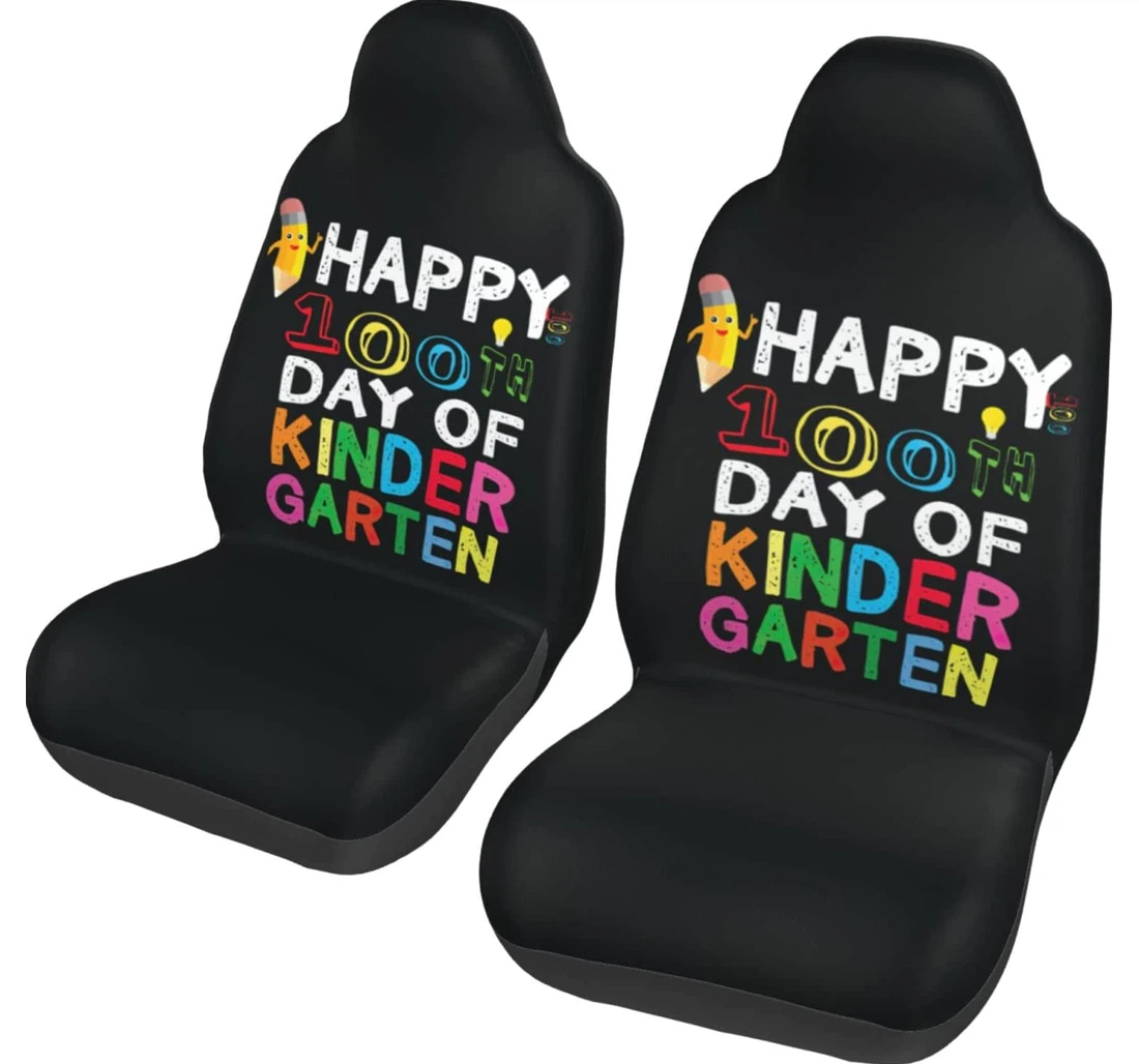 Happy 100 Days Of School Universal Front Car Seat Cover