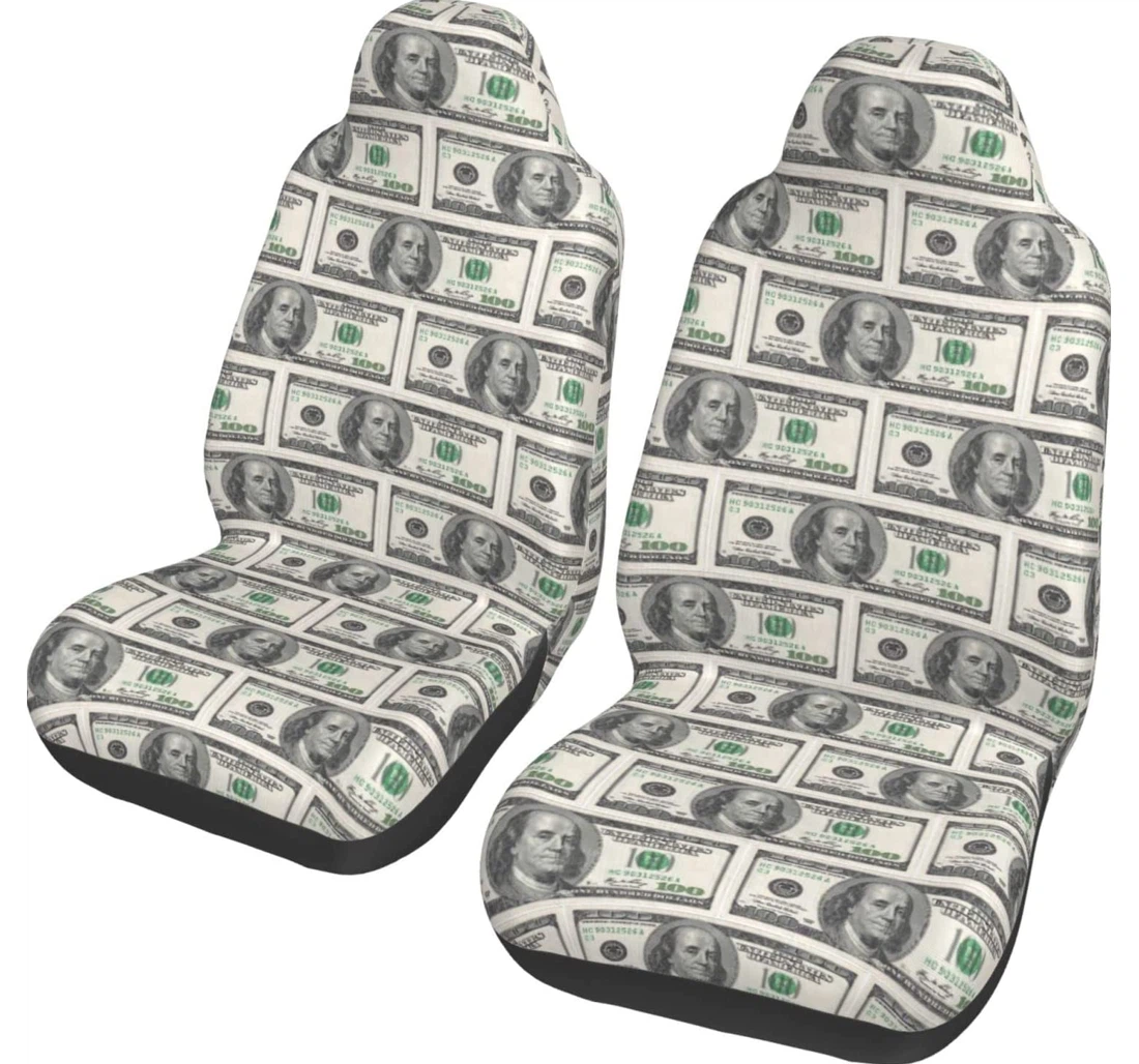 Dollar Bills Universal Front Car Seat Cover