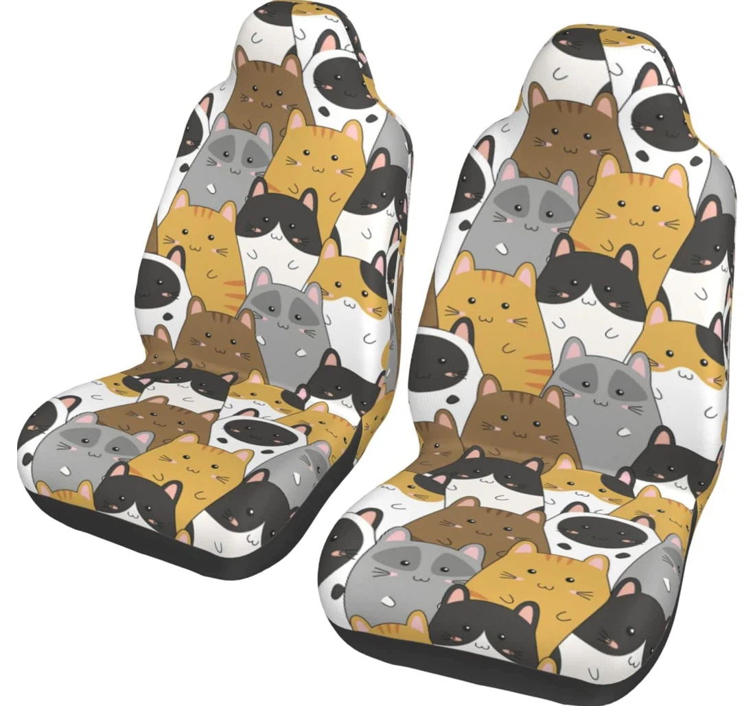 Cat Pattern Universal Front Car Seat Cover