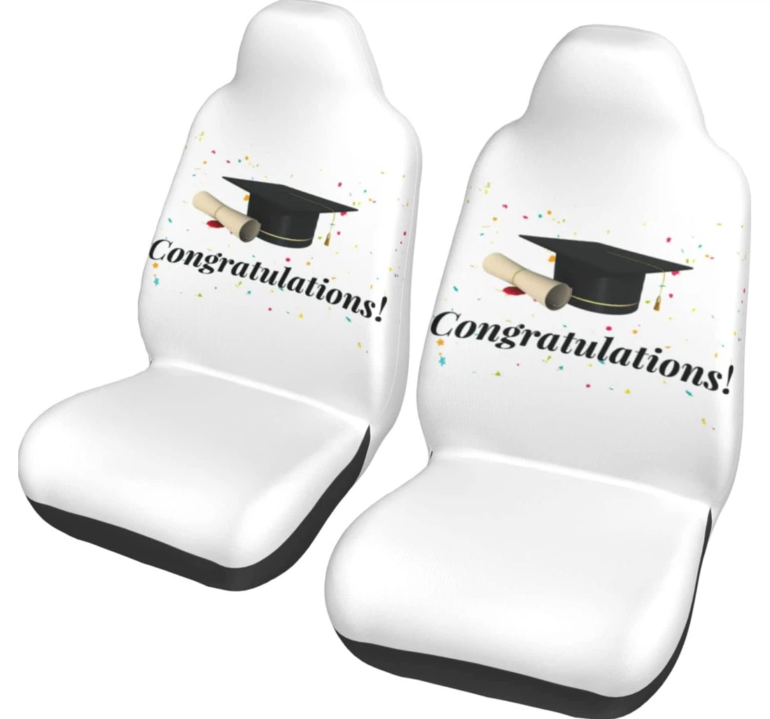 Congratulations Graduation Universal Front Car Seat Cover