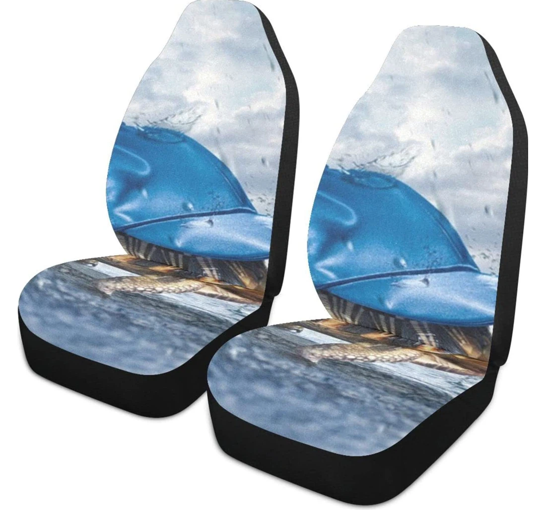 Tortoise Blue Hat Rain Universal Front Car Seat Cover