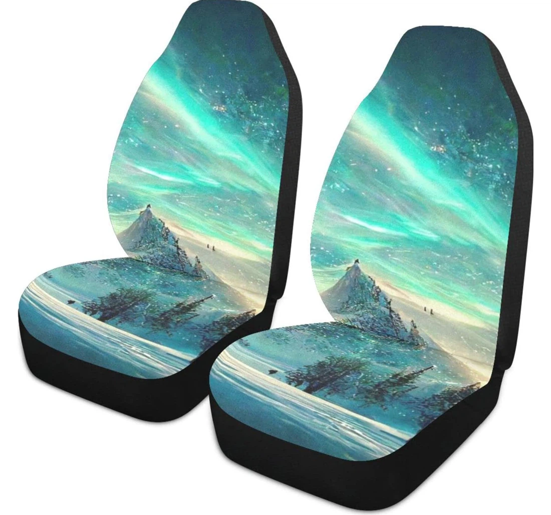 Winter Green Aurora Universal Front Car Seat Cover
