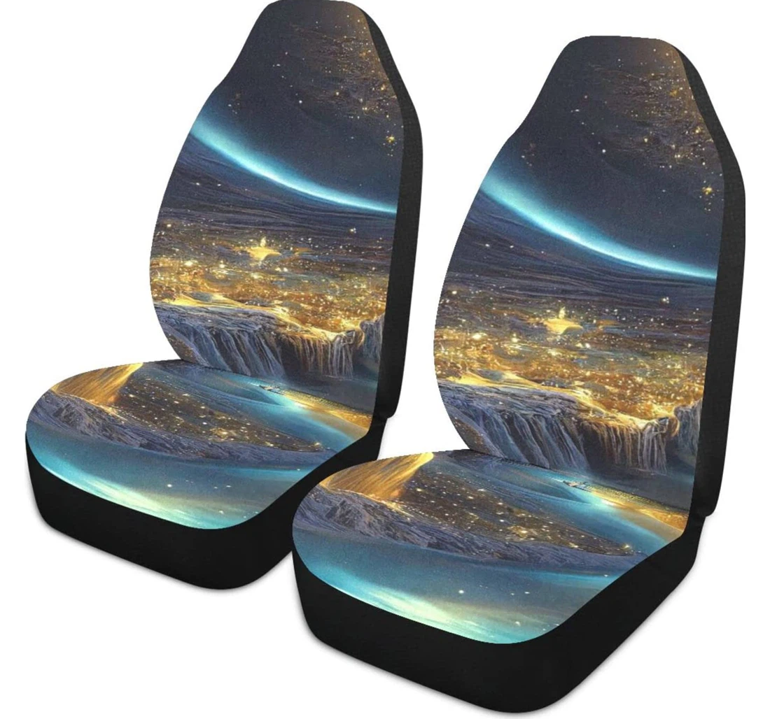 Yellow River Under The Starry Sky Universal Front Car Seat Cover