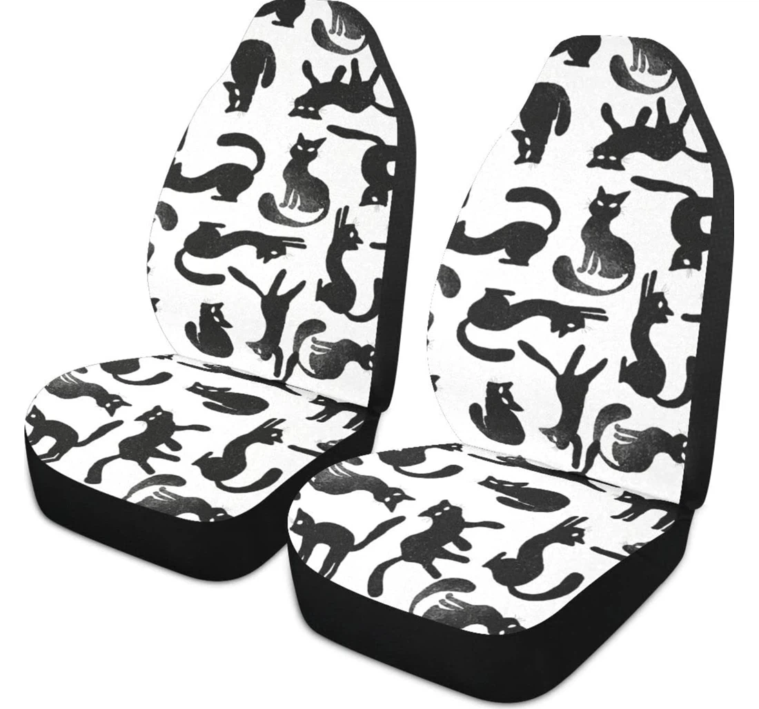 Black Cat Universal Front Car Seat Cover