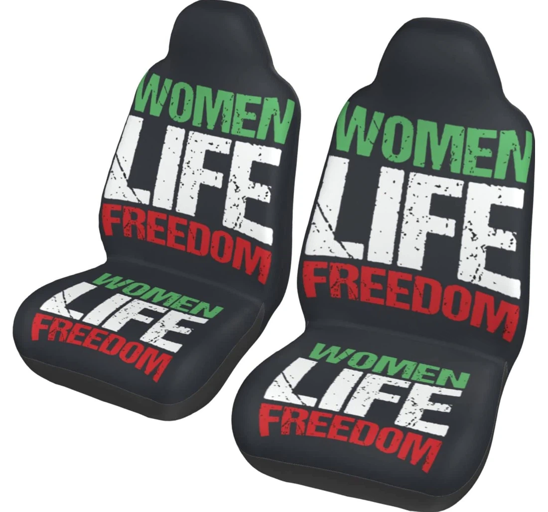 Women Life Freedom Free Iran Universal Front Car Seat Cover